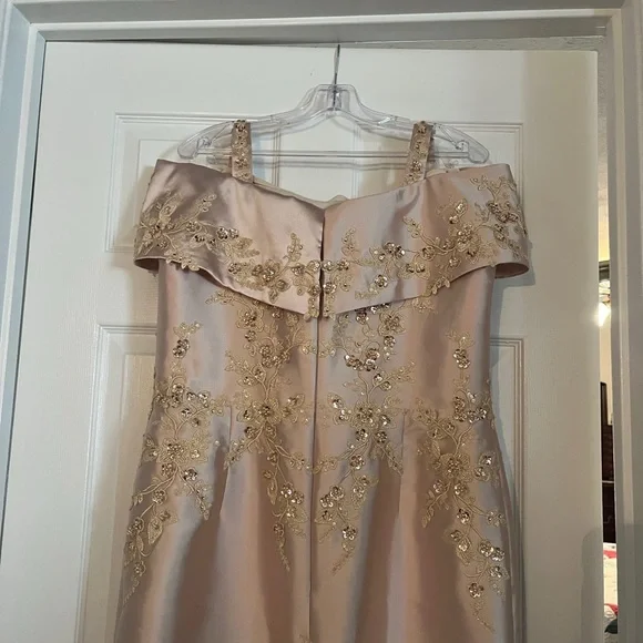 Elegant Gold Embellished Maxi Dress